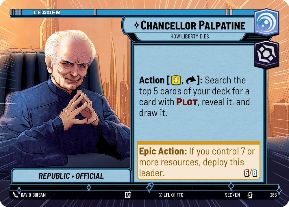 Image for Chancellor Palpatine - How Liberty Dies (Hyperspace) (265) (Secrets of Power) - Star Wars: Unlimited