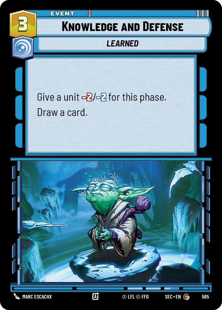Image for Knowledge and Defense (Foil) (585) (Secrets of Power) - Star Wars: Unlimited