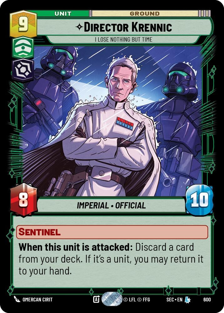 Image for Director Krennic - I Lose Nothing But Time (Foil) (600) (Secrets of Power) - Star Wars: Unlimited