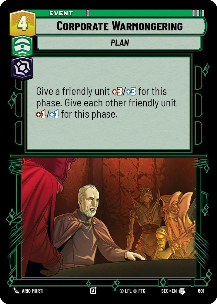 Image for Corporate Warmongering (Foil) (601) (Secrets of Power) - Star Wars: Unlimited