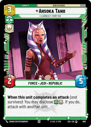 Image for Ahsoka Tano - I Learned It from You (Foil) (606) (Secrets of Power) - Star Wars: Unlimited