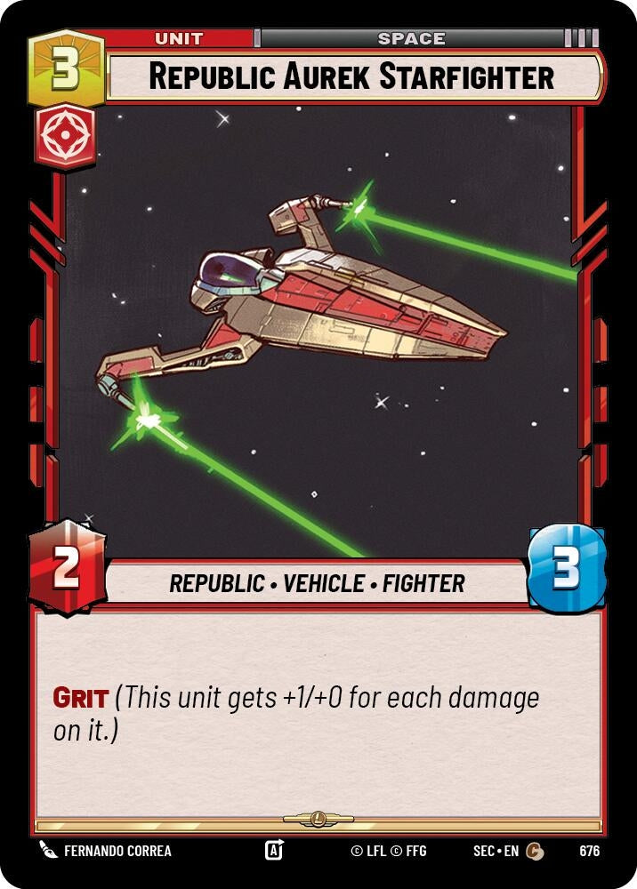 Image for Republic Aurek Starfighter (Foil) (676) (Secrets of Power) - Star Wars: Unlimited