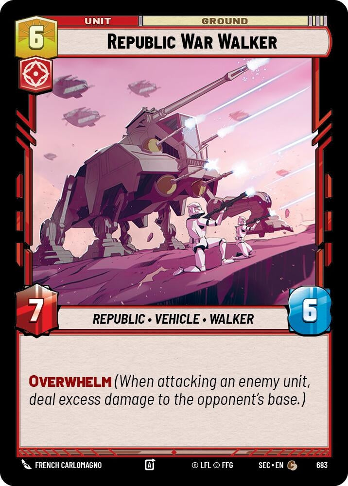 Image for Republic War Walker (Foil) (683) (Secrets of Power) - Star Wars: Unlimited