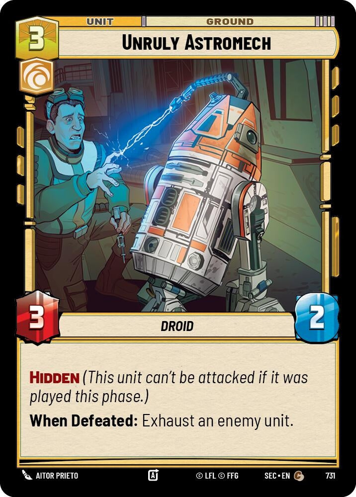 Image for Unruly Astromech (Foil) (731) (Secrets of Power) - Star Wars: Unlimited