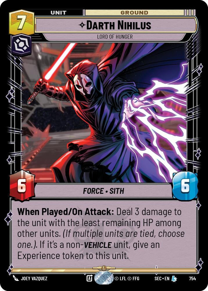 Image for Darth Nihilus - Lord of Hunger (Foil) (754) (Secrets of Power) - Star Wars: Unlimited