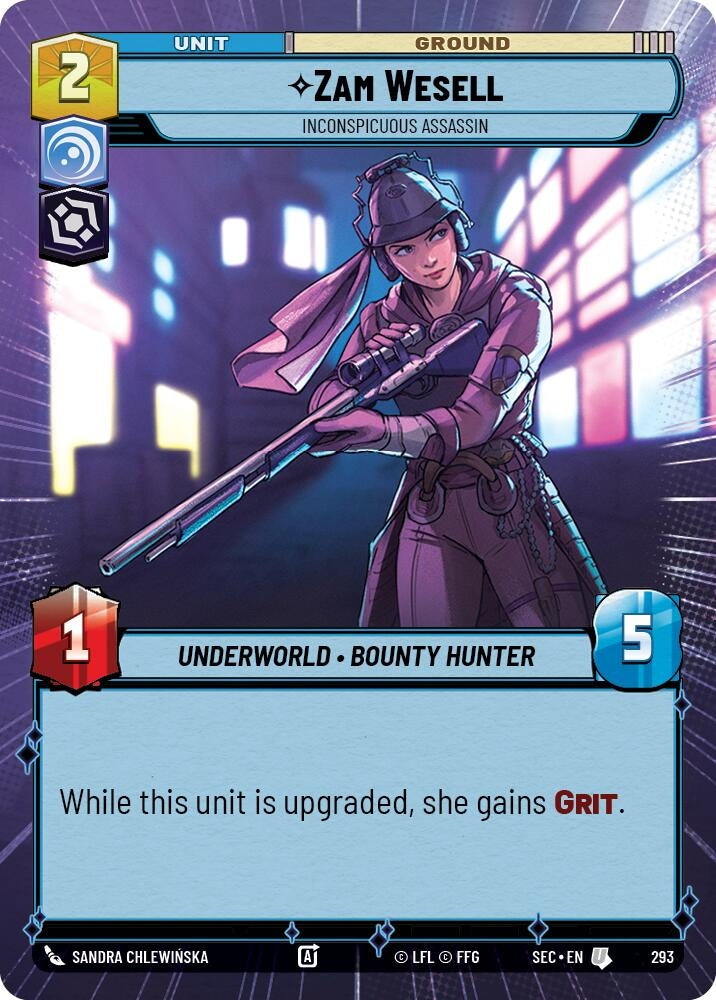 Image for Zam Wesell - Inconspicuous Assassin (Hyperspace) (293) (Secrets of Power) - Star Wars: Unlimited