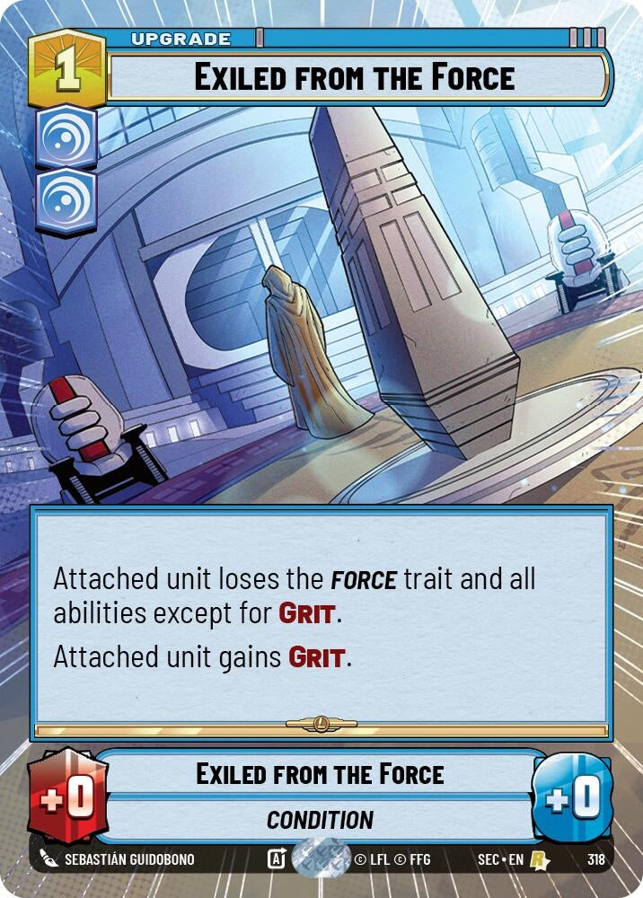 Image for Exiled from the Force (Hyperspace) (318) (Secrets of Power) - Star Wars: Unlimited