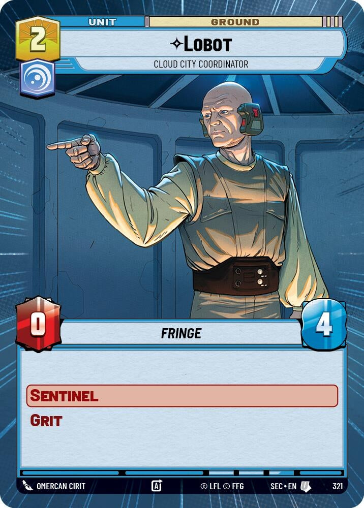 Image for Lobot - Cloud City Coordinator (Hyperspace) (321) (Secrets of Power) - Star Wars: Unlimited