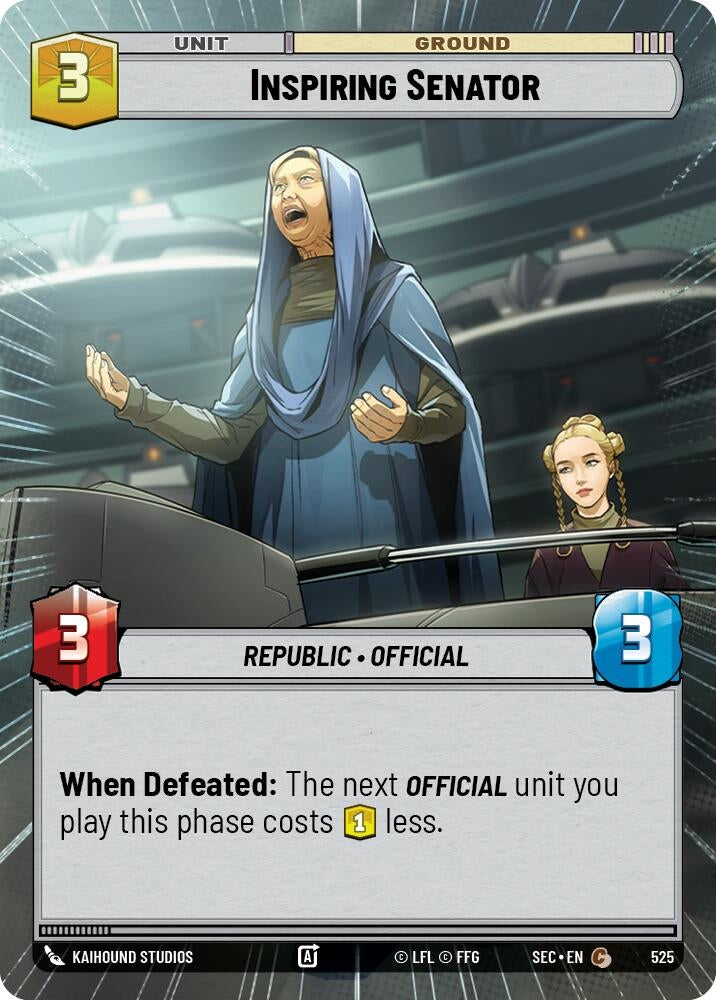 Image for Inspiring Senator (Hyperspace) (525) (Secrets of Power) - Star Wars: Unlimited