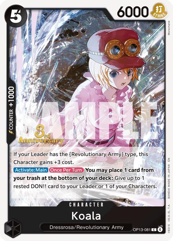 Image for Koala (OP13-081) (Carrying On His Will: 3rd Anniversary Tournament Cards) - One Piece Card Game