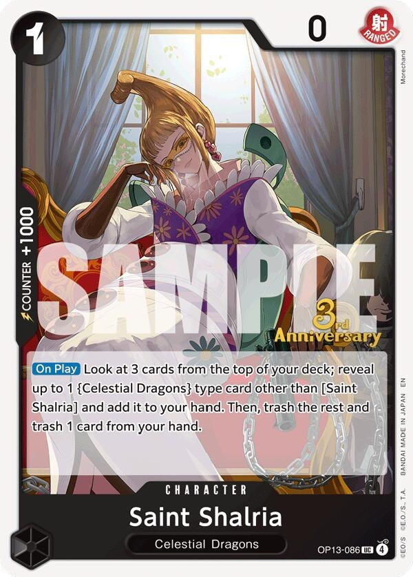 Image for Saint Shalria (OP13-086) (Carrying On His Will: 3rd Anniversary Tournament Cards) - One Piece Card Game