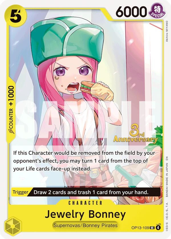 Image for Jewelry Bonney (109) (OP13-109) (Carrying On His Will: 3rd Anniversary Tournament Cards) - One Piece Card Game