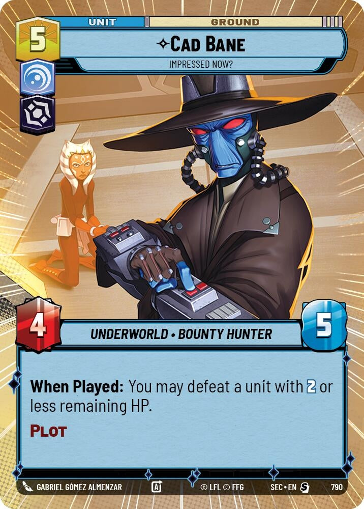 Image for Cad Bane - Impressed Now? (Hyperspace Foil) (790) (Secrets of Power) - Star Wars: Unlimited