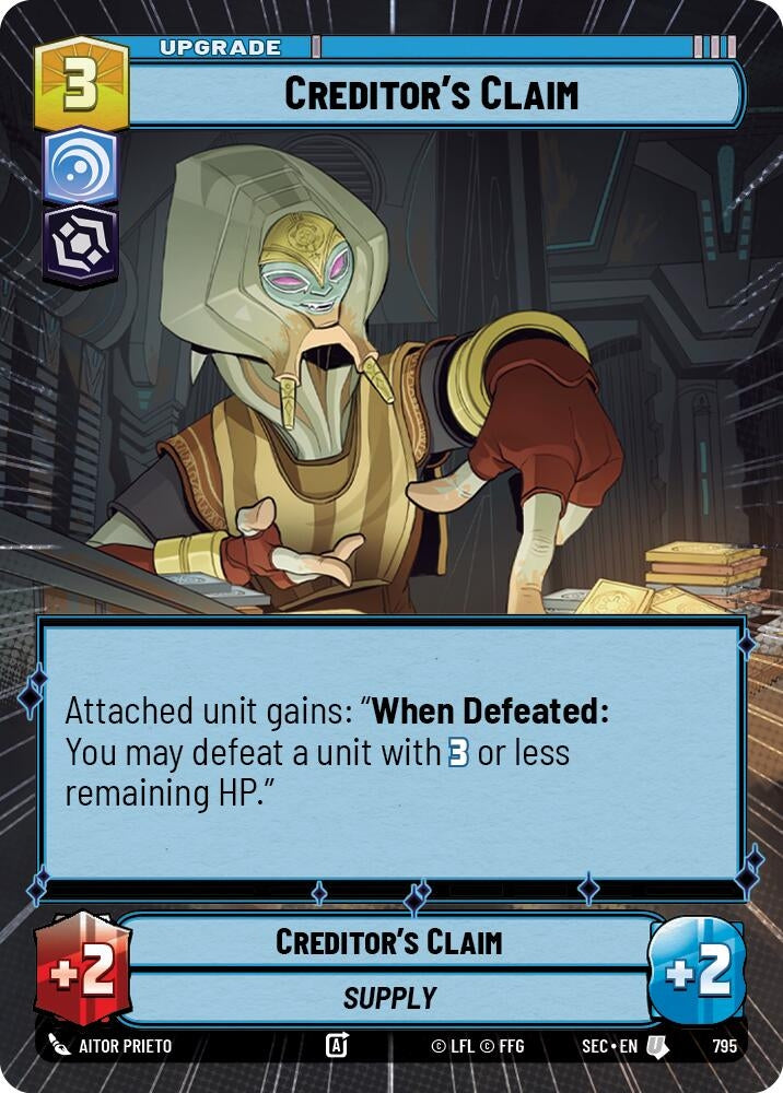 Image for Creditor's Claim (Hyperspace Foil) (795) (Secrets of Power) - Star Wars: Unlimited