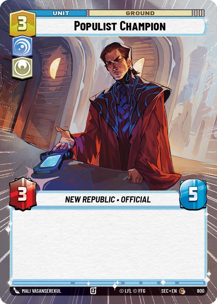 Image for Populist Champion (Hyperspace Foil) (800) (Secrets of Power) - Star Wars: Unlimited