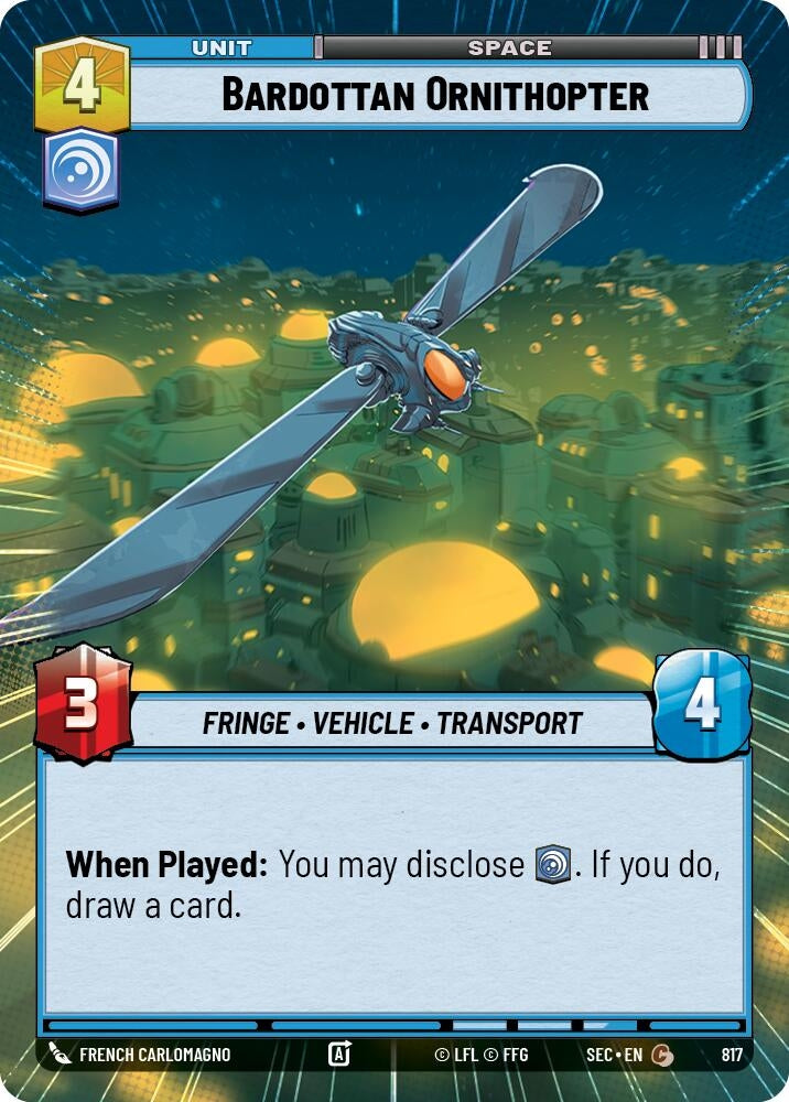 Image for Bardottan Ornithopter (Hyperspace Foil) (817) (Secrets of Power) - Star Wars: Unlimited