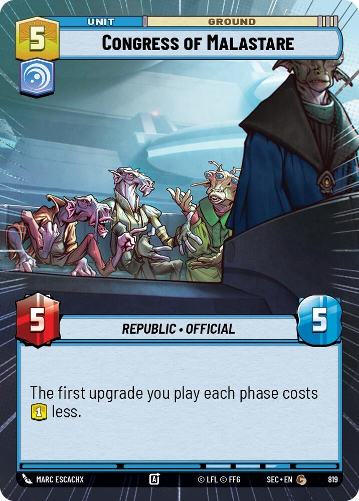 Image for Congress of Malastare (Hyperspace Foil) (819) (Secrets of Power) - Star Wars: Unlimited
