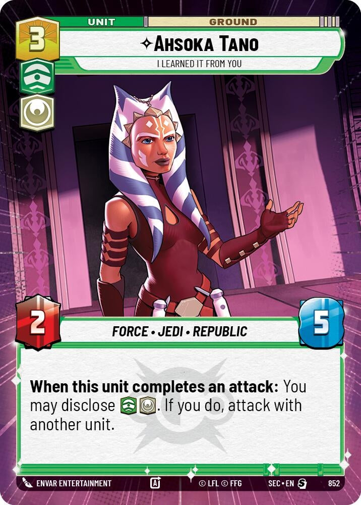 Image for Ahsoka Tano - I Learned It from You (Hyperspace Foil) (852) (Secrets of Power) - Star Wars: Unlimited
