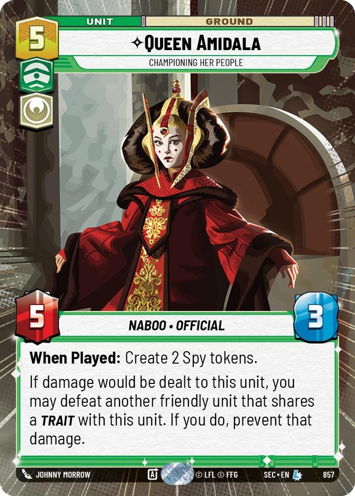 Image for Queen Amidala - Championing Her People (Hyperspace Foil) (857) (Secrets of Power) - Star Wars: Unlimited