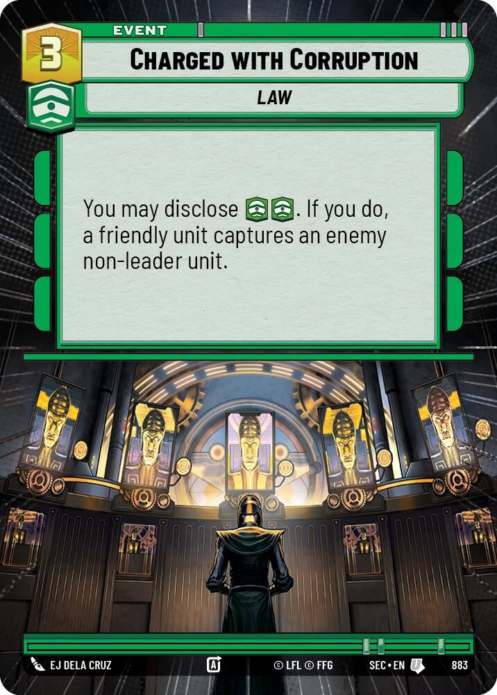Image for Charged with Corruption (Hyperspace Foil) (883) (Secrets of Power) - Star Wars: Unlimited