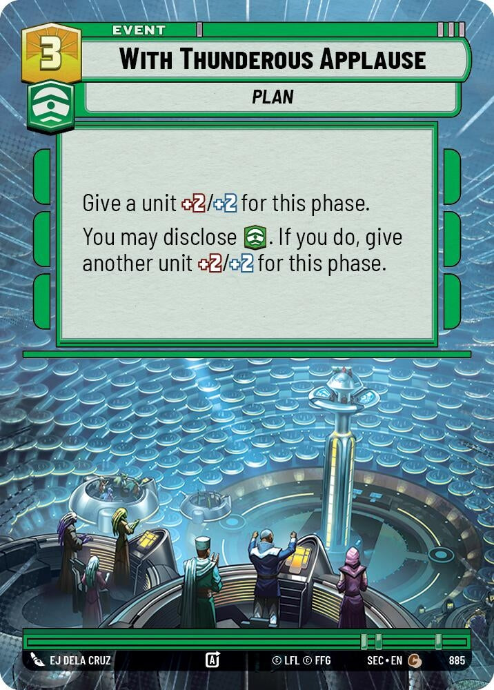 Image for With Thunderous Applause (Hyperspace Foil) (885) (Secrets of Power) - Star Wars: Unlimited