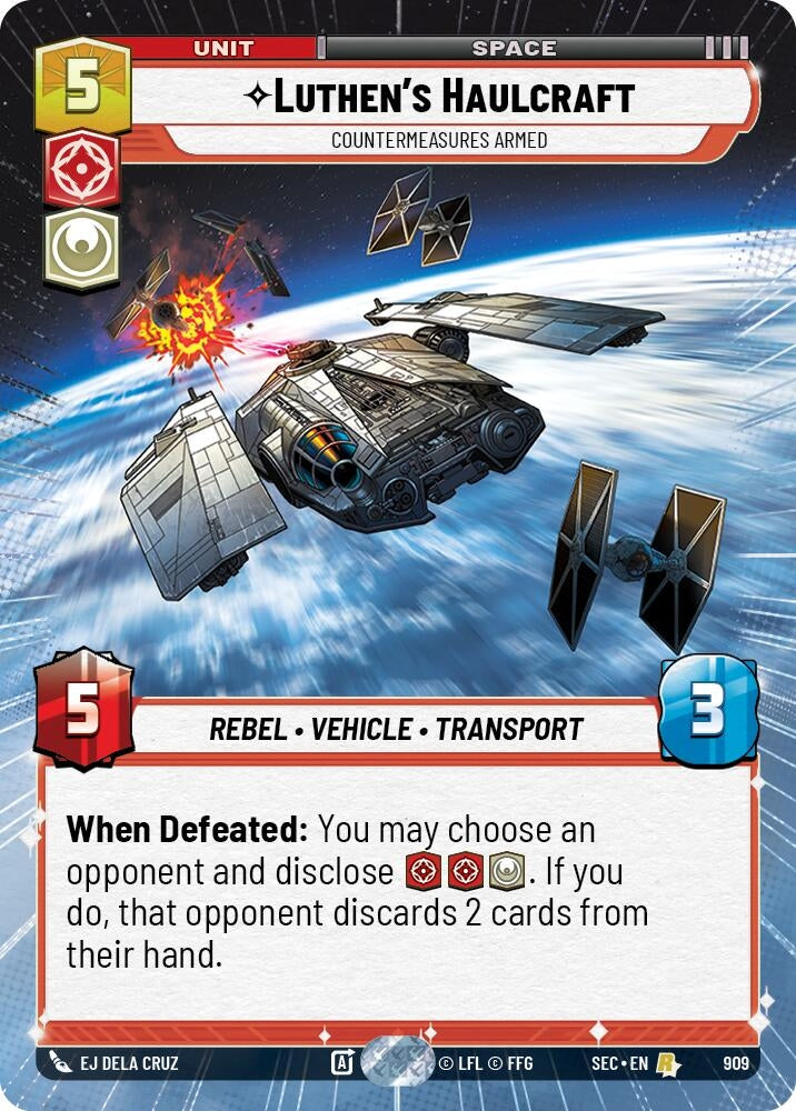 Image for Luthen's Haulcraft - Countermeasures Armed (Hyperspace Foil) (909) (Secrets of Power) - Star Wars: Unlimited