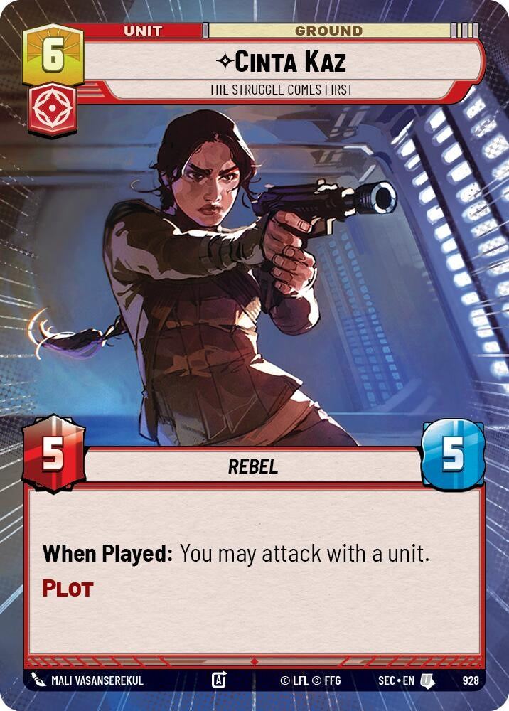Image for Cinta Kaz - The Struggle Comes First (Hyperspace Foil) (928) (Secrets of Power) - Star Wars: Unlimited
