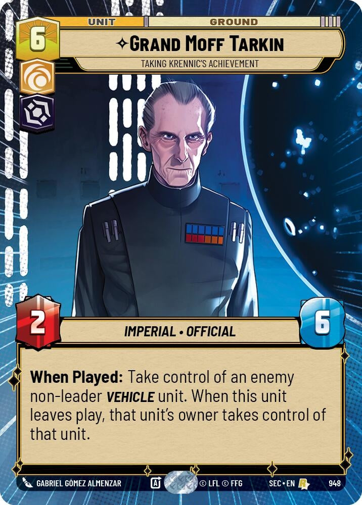 Image for Grand Moff Tarkin - Taking Krennic's Achievement (Hyperspace Foil) (948) (Secrets of Power) - Star Wars: Unlimited