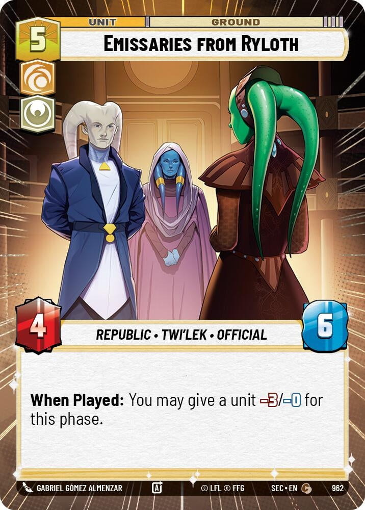Image for Emissaries from Ryloth (Hyperspace Foil) (962) (Secrets of Power) - Star Wars: Unlimited