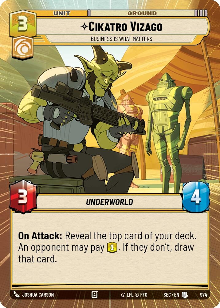 Image for Cikatro Vizago - Business is What Matters (Hyperspace Foil) (974) (Secrets of Power) - Star Wars: Unlimited