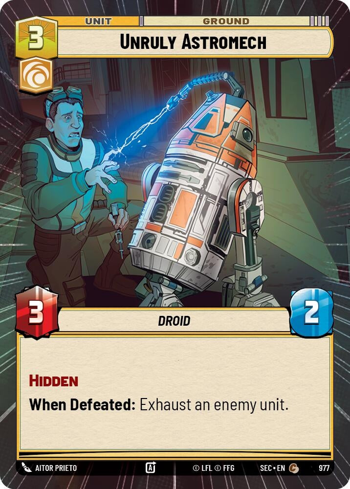 Image for Unruly Astromech (Hyperspace Foil) (977) (Secrets of Power) - Star Wars: Unlimited