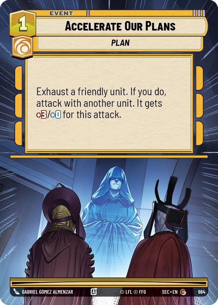 Image for Accelerate Our Plans (Hyperspace Foil) (984) (Secrets of Power) - Star Wars: Unlimited