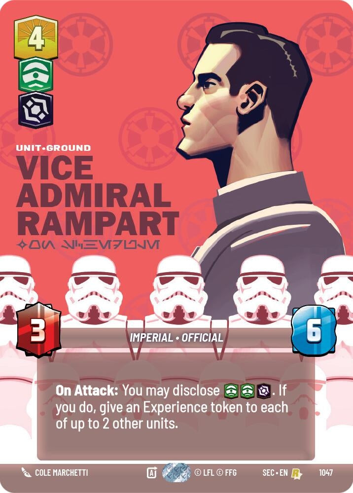 Image for Vice Admiral Rampart - On Schedule (Prestige) (1047) (Secrets of Power) - Star Wars: Unlimited
