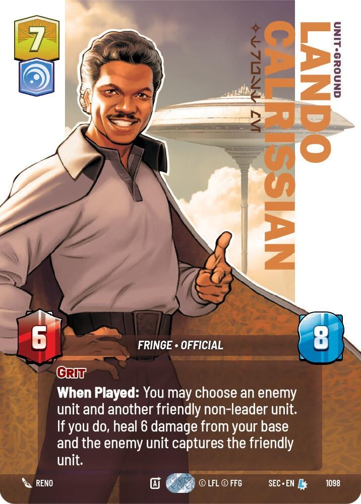 Image for Lando Calrissian - Trust Me (Prestige Foil) (1098) (Secrets of Power) - Star Wars: Unlimited