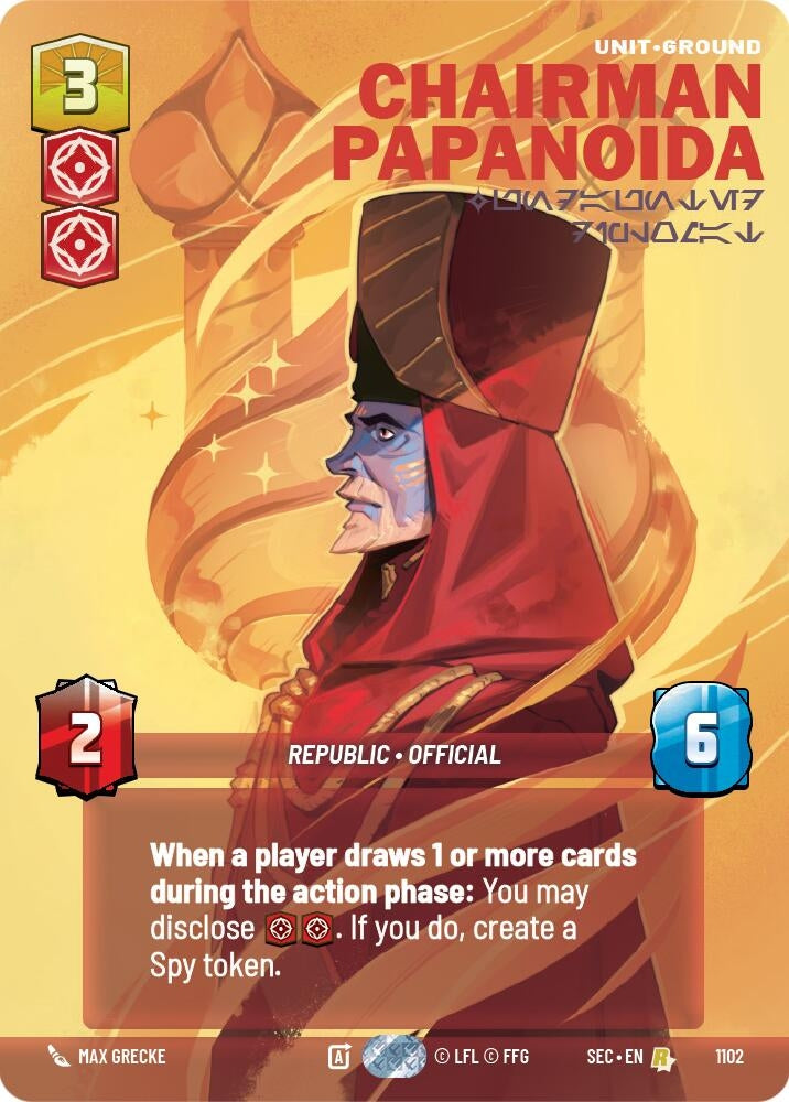 Image for Chairman Papanoida - Undaunted Diplomat (Prestige Foil) (1102) (Secrets of Power) - Star Wars: Unlimited