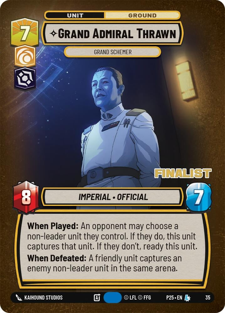 Image for Grand Admiral Thrawn - Grand Schemer (Finalist) (35) (Organized Play Promos) - Star Wars: Unlimited