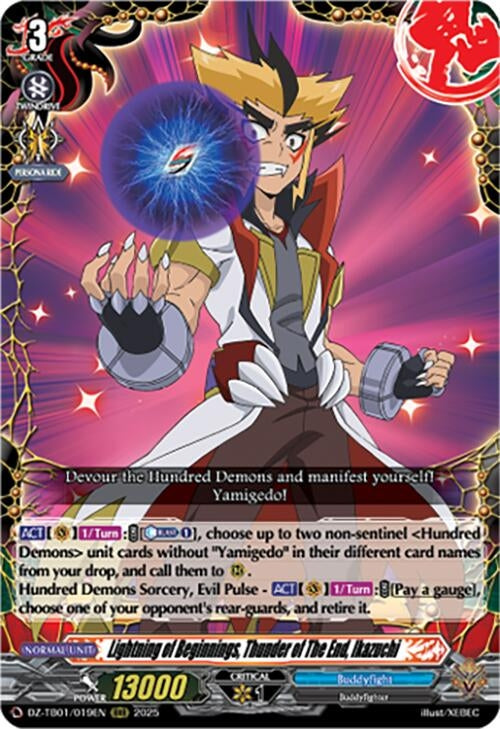Image for Lightning of Beginnings, Thunder of The End, Ikazuchi (DZ-TB01/019EN) (DZ-TB01: Future Card Buddyfight) - Cardfight Vanguard