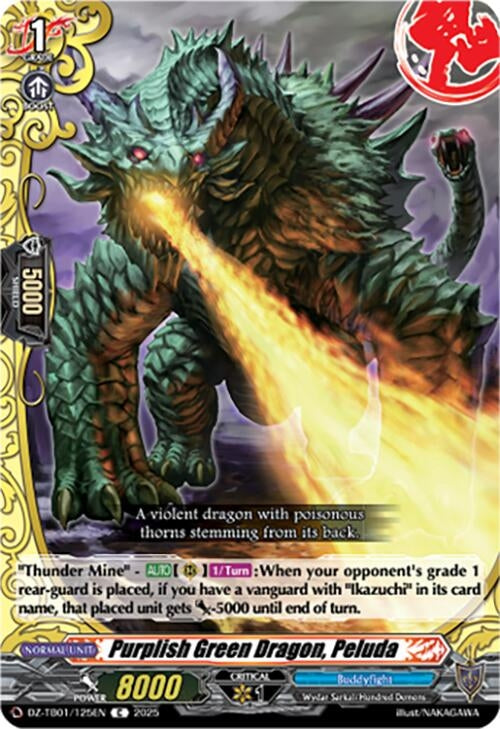 Image for Purplish Green Dragon, Peluda (DZ-TB01/125EN) (DZ-TB01: Future Card Buddyfight) - Cardfight Vanguard