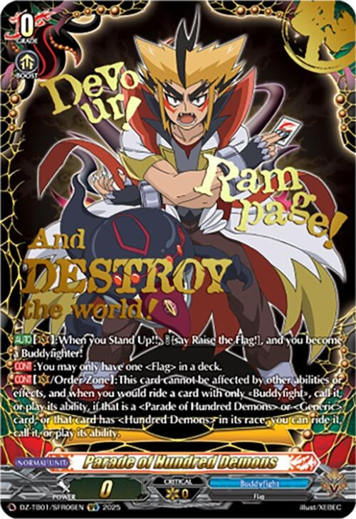 Image for Parade of Hundred Demons (SFR) (DZ-TB01/SFR06EN) (DZ-TB01: Future Card Buddyfight) - Cardfight Vanguard