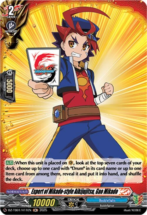 Image for Expert of Mikado-style Aikijujitsu, Gao Mikado (H) (DZ-TB01/H11EN) (DZ-TB01: Future Card Buddyfight) - Cardfight Vanguard