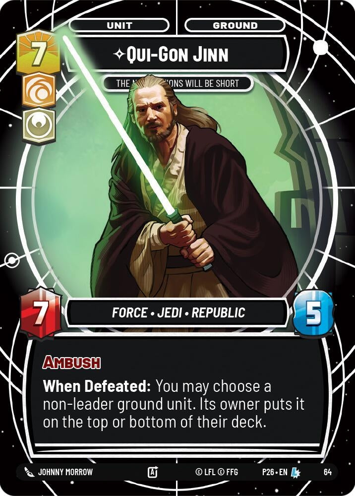 Image for Qui-Gon Jinn - The Negotiations Will Be Short (64) (Sector and Regional Promos: Season 1) - Star Wars: Unlimited