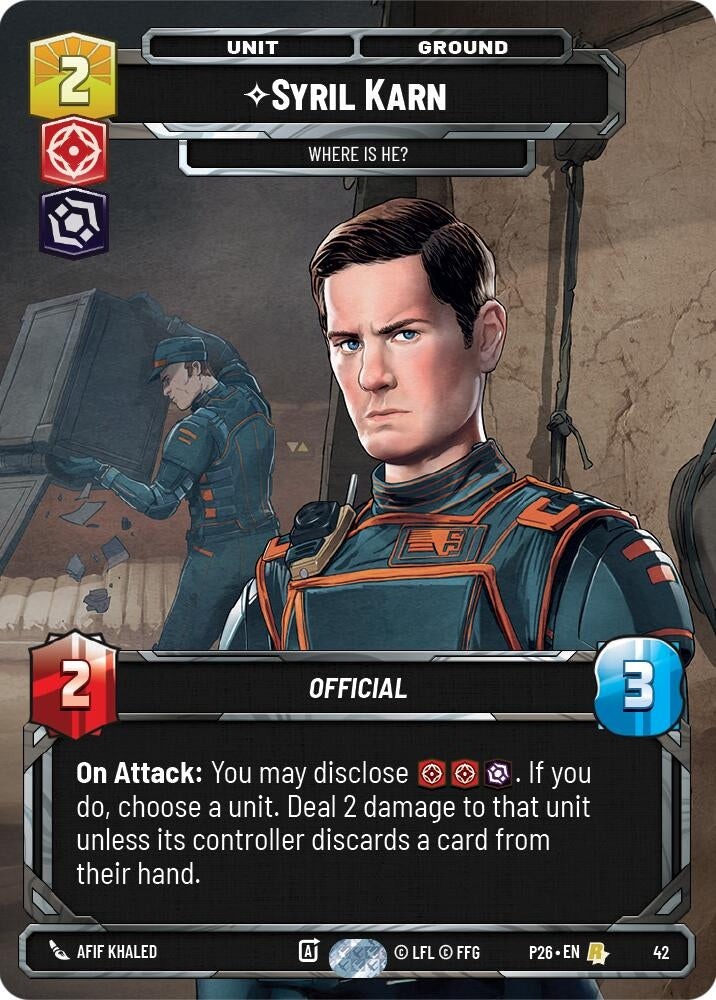 Image for Syril Karn - Where Is He? (42) (42) (Sector and Regional Promos: Season 1) - Star Wars: Unlimited