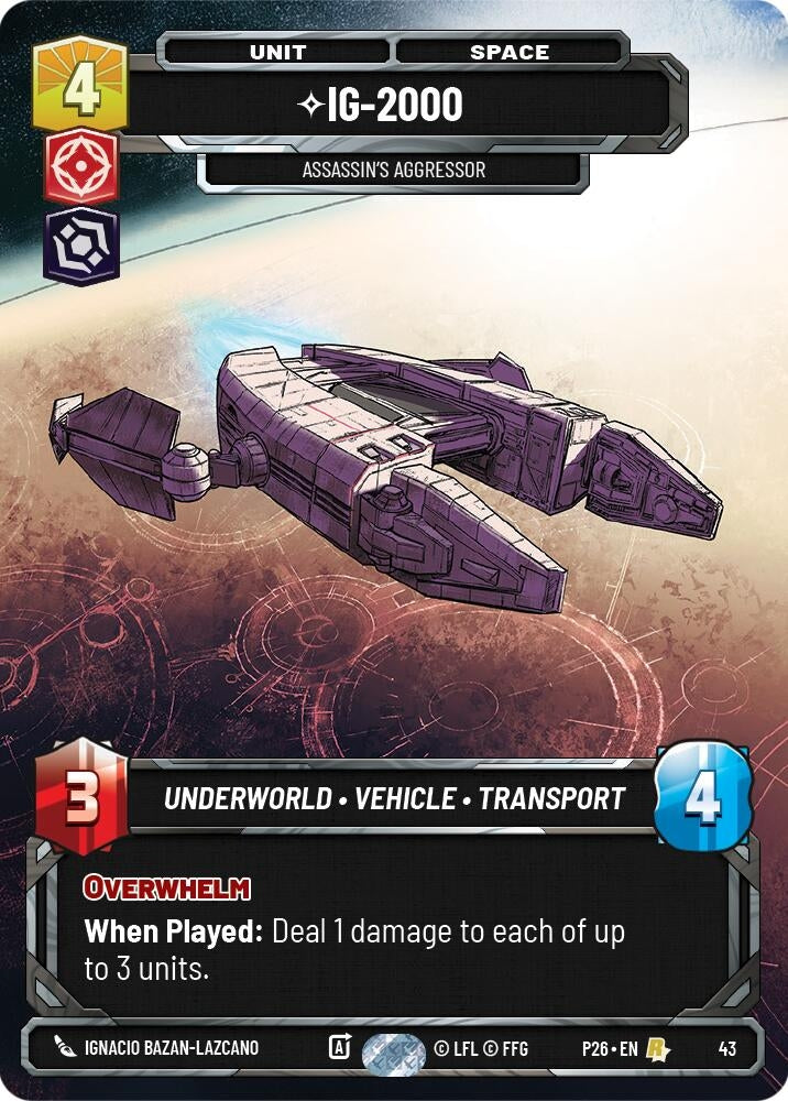 Image for IG-2000 - Assassin's Aggressor (43) (43) (Sector and Regional Promos: Season 1) - Star Wars: Unlimited