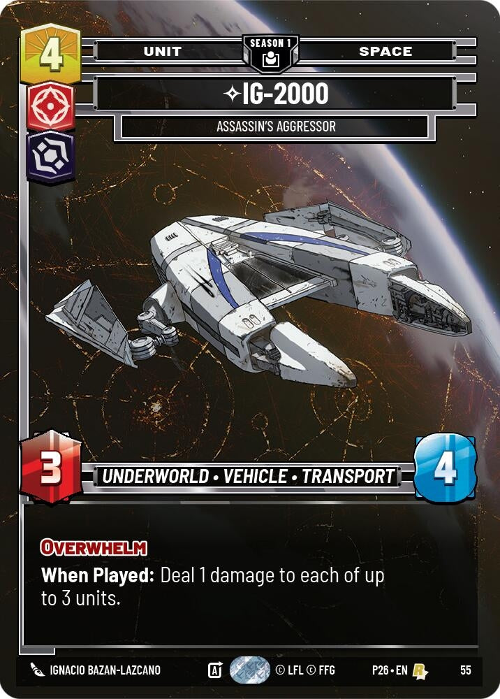 Image for IG-2000 - Assassin's Aggressor (55) (55) (Sector and Regional Promos: Season 1) - Star Wars: Unlimited