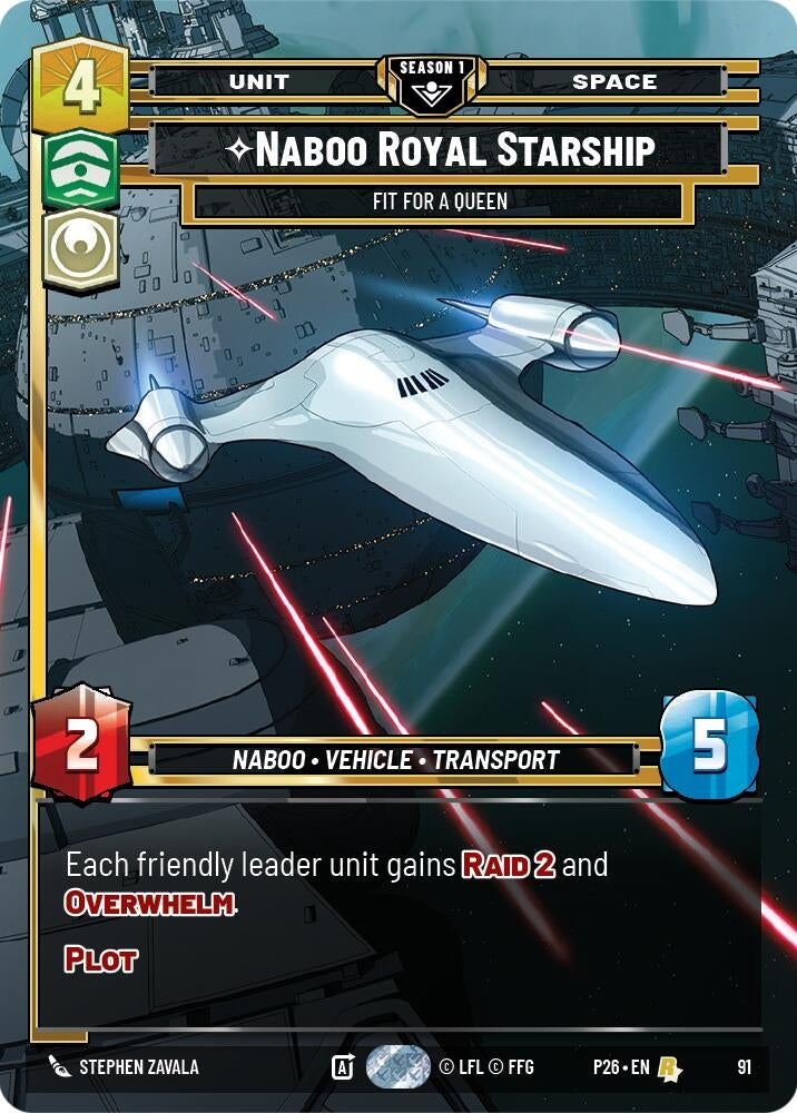 Image for Naboo Royal Starship - Fit For A Queen (91) (91) (Sector and Regional Promos: Season 1) - Star Wars: Unlimited