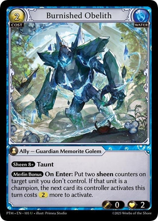 Image for Burnished Obelith (105) (Phantom Monarchs) - Grand Archive TCG