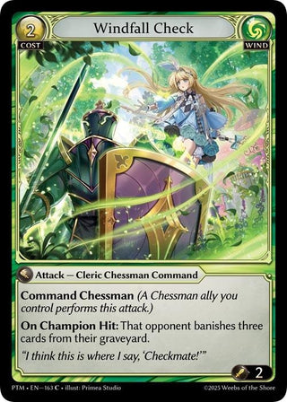 Image for Windfall Check (163) (Phantom Monarchs) - Grand Archive TCG