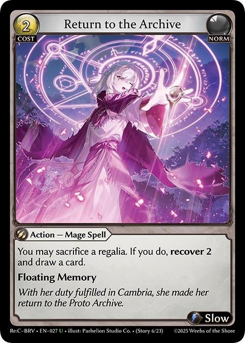 Image for Return to the Archive (027) (Merlin Re: Collection, Brilliant Vestige) - Grand Archive TCG