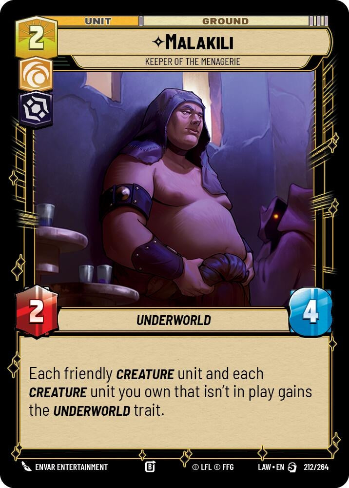 Image for Malakili - Keeper of the Menagerie (212/264) (A Lawless Time) - Star Wars: Unlimited