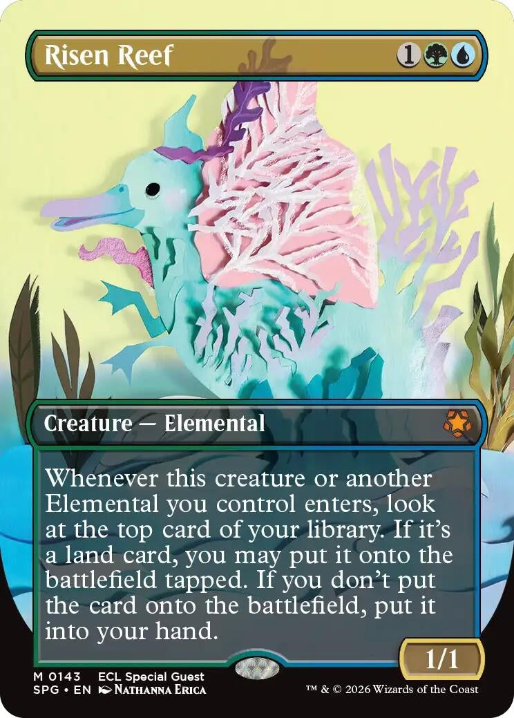 Image for Risen Reef (Borderless) (143) (Special Guests) - Magic: The Gathering